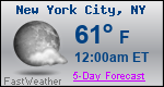 Weather Forecast for New York, NY