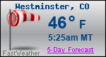 Weather Forecast for Westminster, CO