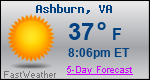 Weather Forecast for Ashburn, VA