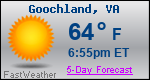 Weather Forecast for Goochland, VA