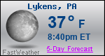 Weather Forecast for Lykens, PA