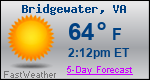 Weather Forecast for Bridgewater, VA