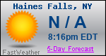 Weather Forecast for Haines Falls, NY