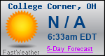 Weather Forecast for College Corner, OH