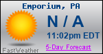 Weather Forecast for Emporium, PA