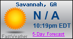 Weather Forecast for Savannah, GA