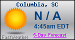 Weather Forecast for Columbia, SC