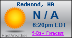 Weather Forecast for Redmond, WA