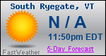 Weather Forecast for South Ryegate, VT