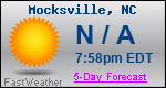 Weather Forecast for Mocksville, NC