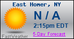 Weather Forecast for East Homer, NY