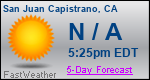 Weather Forecast for San Juan Capistrano, CA