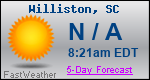Weather Forecast for Williston, SC