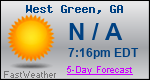 Weather Forecast for West Green, GA