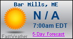 Weather Forecast for Bar Mills, ME
