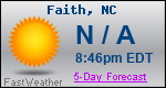 Weather Forecast for Faith, NC