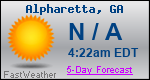 Weather Forecast for Alpharetta, GA