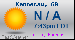 Weather Forecast for Kennesaw, GA