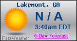 Weather Forecast for Lakemont, GA