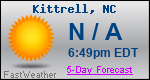 Weather Forecast for Kittrell, NC