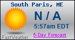 Weather Forecast for South Paris, ME