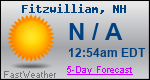 Weather Forecast for Fitzwilliam, NH