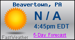 Weather Forecast for Beavertown, PA