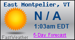 Weather Forecast for East Montpelier, VT