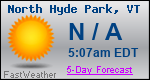 Weather Forecast for North Hyde Park, VT