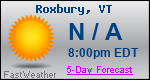Weather Forecast for Roxbury, VT