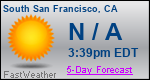 Weather Forecast for South San Francisco, CA