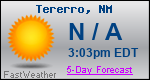 Weather Forecast for Tererro, NM