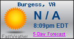 Weather Forecast for Burgess, VA