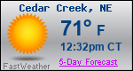 Weather Forecast for Cedar Creek, NE