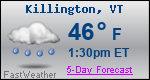 Weather Forecast for Killington, VT