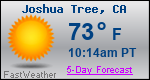 Weather Forecast for Joshua Tree, CA