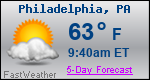 Weather Forecast for Philadelphia, PA