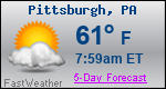 Weather Forecast for Pittsburgh, PA