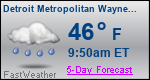 Weather Forecast for Detroit Metropolitan Wayne County Airport, MI