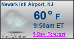 Weather Forecast for Newark International Airport, NJ
