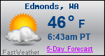 Weather Forecast for Edmonds, WA