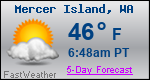 Weather Forecast for Mercer Island, WA