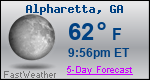 Weather Forecast for Alpharetta, GA