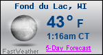Weather Forecast for Fond du Lac, WI
