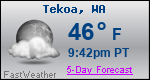 Weather Forecast for Tekoa, WA