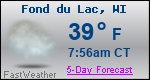 Weather Forecast for Fond du Lac, WI
