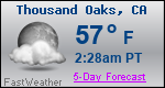 Weather Forecast for Thousand Oaks, CA