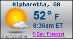 Weather Forecast for Alpharetta, GA