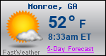 Weather Forecast for Monroe, GA