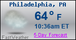 Weather Forecast for Philadelphia, PA